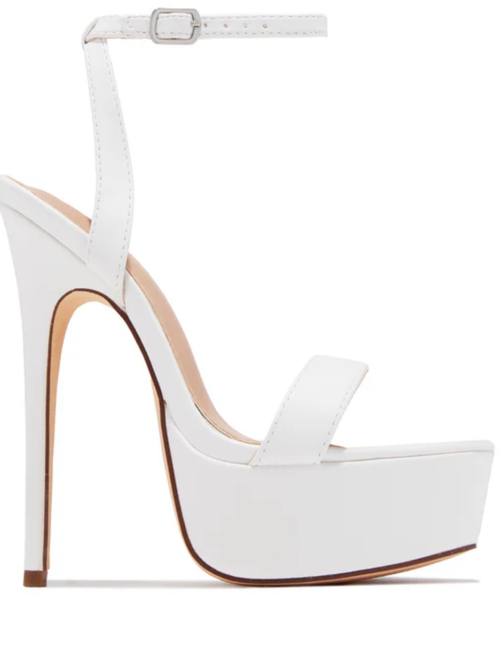 Miss Lola White Platform Stiletto Sandals